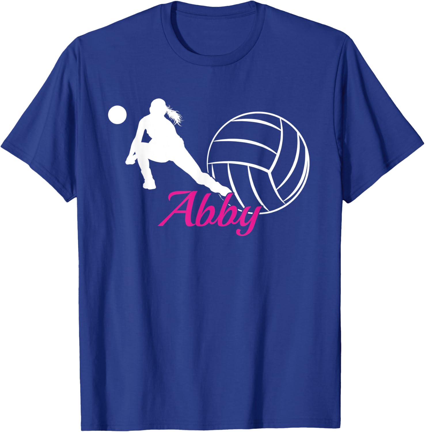 Abby Name Gift Personalized Volleyball T-Shirt - T-Shirt | Royal