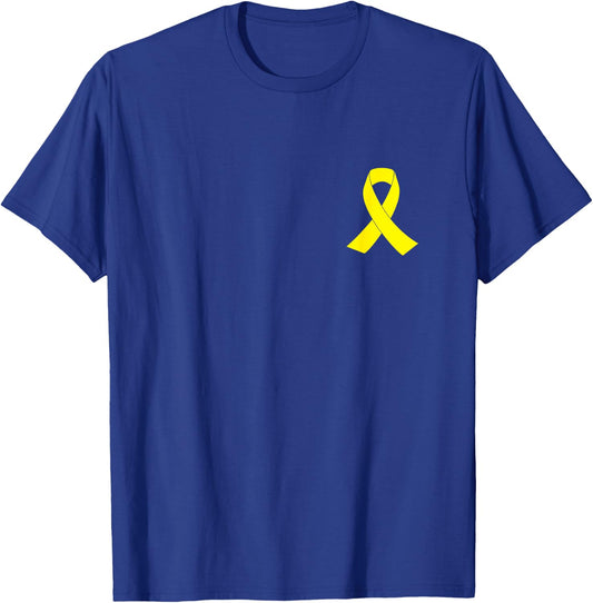 Yellow Ribbon Sarcoma Bone Cancer Awareness T-Shirt - T-Shirt | Royal