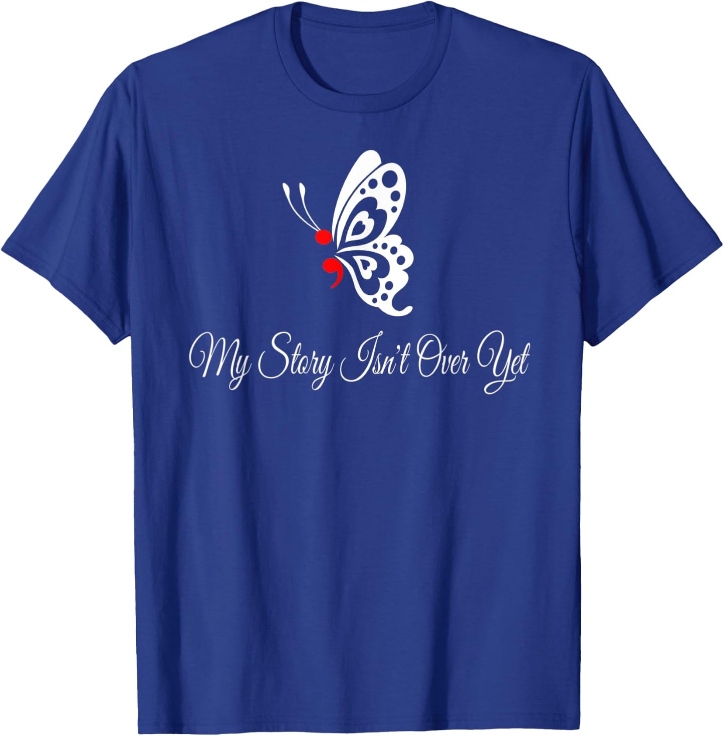 Butterfly Semicolon Shirt May Mental Health Awareness Month T-Shirt - T-Shirt | Royal