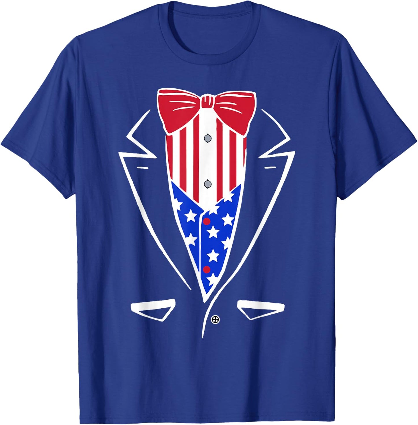 USA Pride American Flag Tuxedo Women Kids Men T-Shirt - T-Shirt | Royal