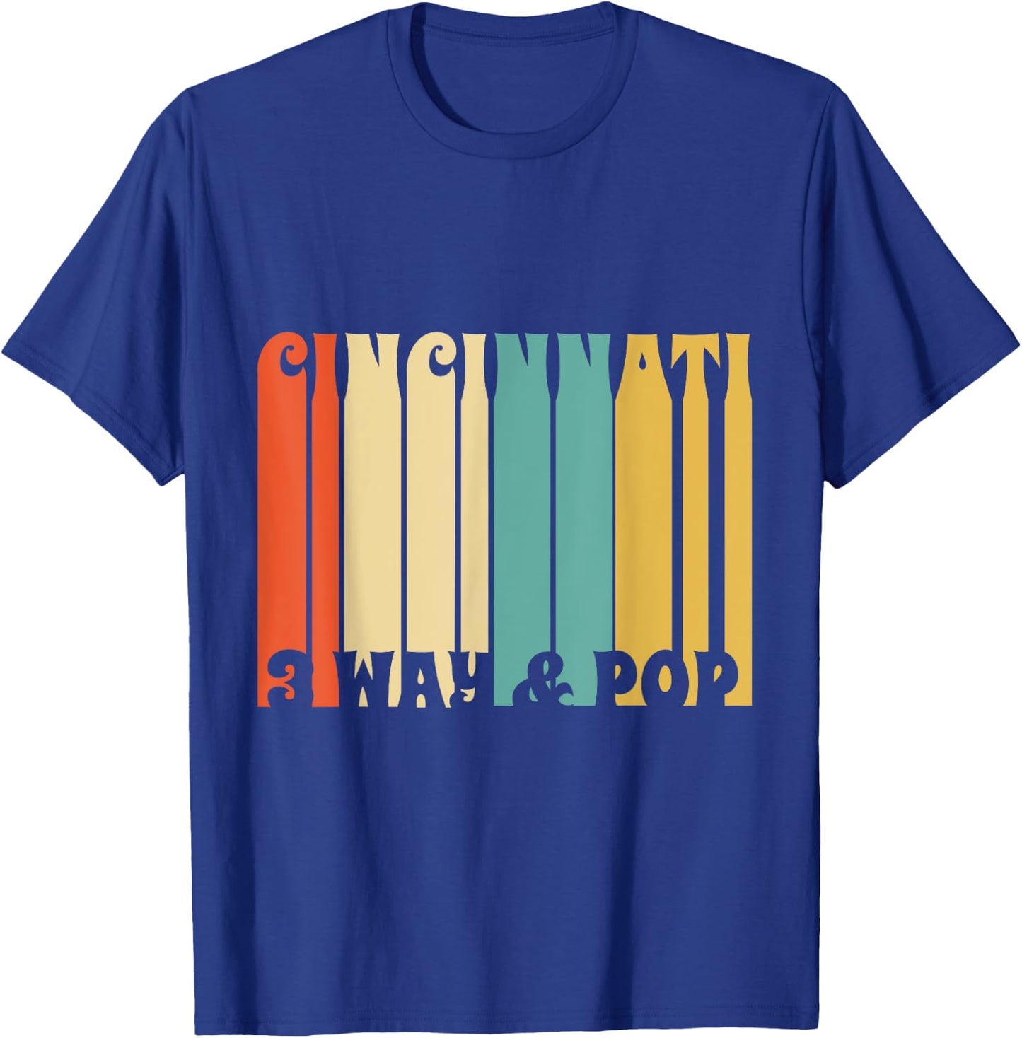 Cincinnati Retro Vintage 3 Way Chili and Pop Shirt T-Shirt - T-Shirt | Royal