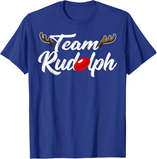 Team Rudolph Red Nose Reindeer Deer Santa Christmas Squad T-Shirt - T-Shirt | Royal
