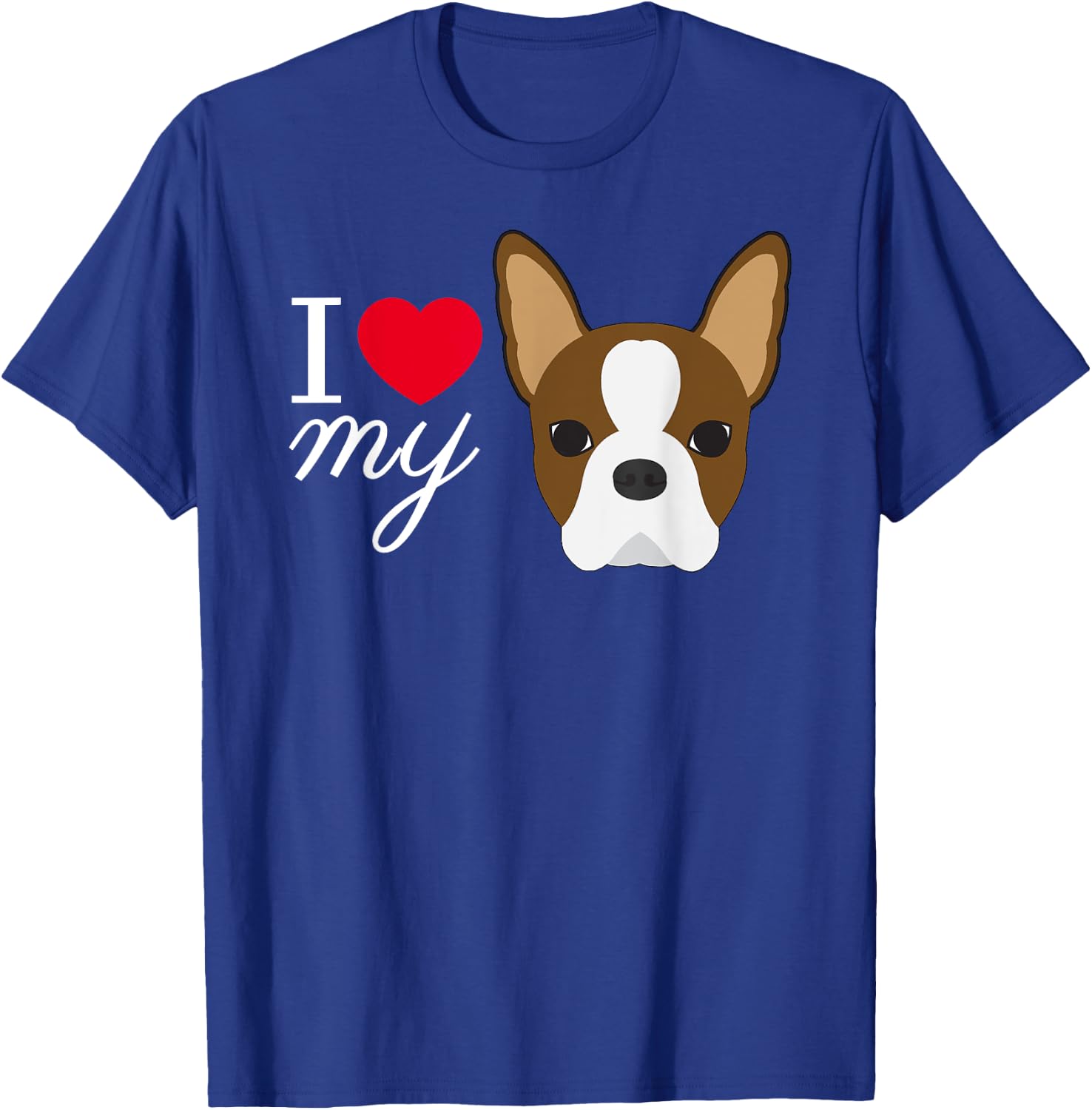 Red Boston Terrier Love T-Shirt - T-Shirt | Royal