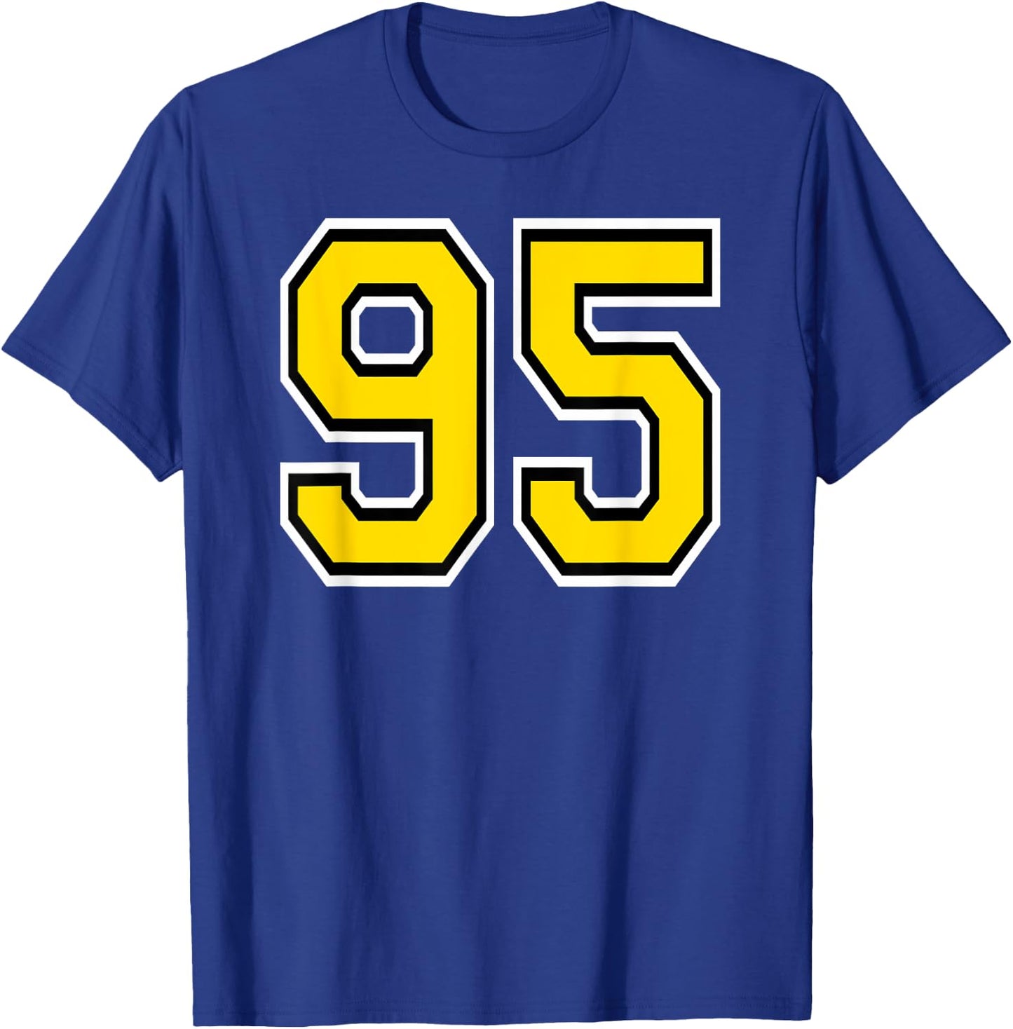 Number 95 in Yellow White Black T-Shirt - T-Shirt | Royal