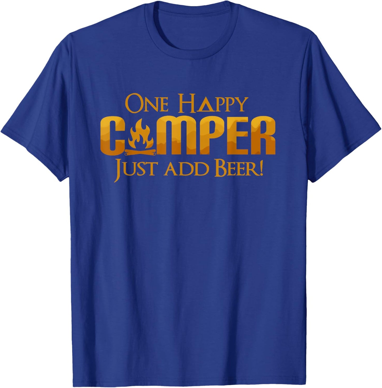 Funny One Happy Camper Camping beer Lover Drinking Camp T-Shirt - T-Shirt | Royal