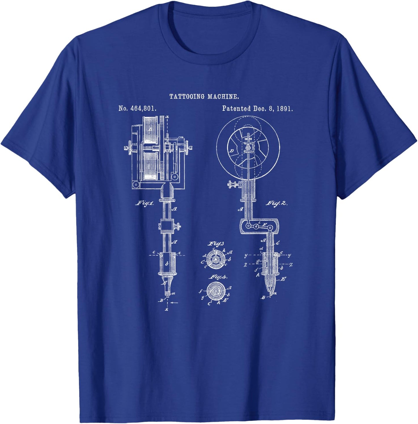 Vintage Tattoo Artist Gun Shirt - Inking Machine Drawing T-Shirt - T-Shirt | Royal