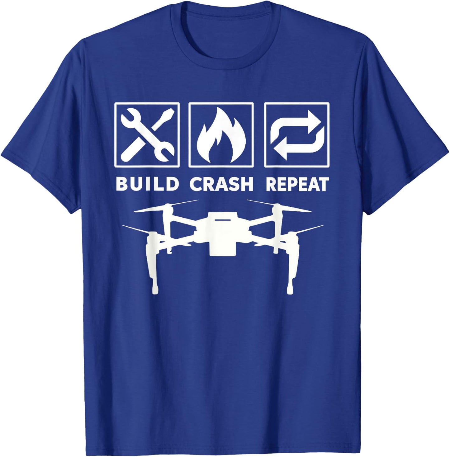 Funny Drone T Shirt Commercial or Small Drones Pilot Shirts T-Shirt - T-Shirt | Royal