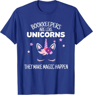 Unicorn Bookkeeper Gift, Bookkeeper T-Shirt - T-Shirt | Royal