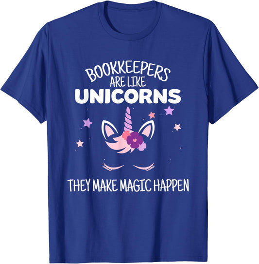 Unicorn Bookkeeper Gift, Bookkeeper T-Shirt - T-Shirt | Royal