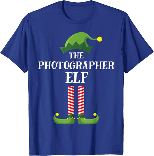 Photographer Elf Matching Family Group Christmas Party PJ T-Shirt - T-Shirt | Royal