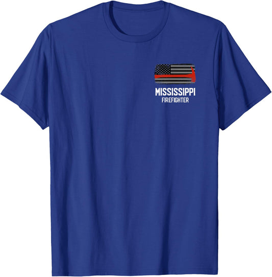 Mississippi Fire Rescue Firefighters Firemen Duty T-Shirt - T-Shirt | Royal