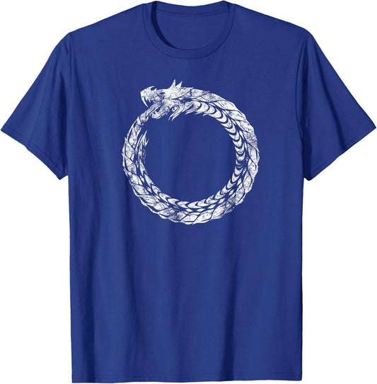 Gothic Medieval Ouroboros Snake Eating Itself White Novelty T-Shirt - T-Shirt | Royal