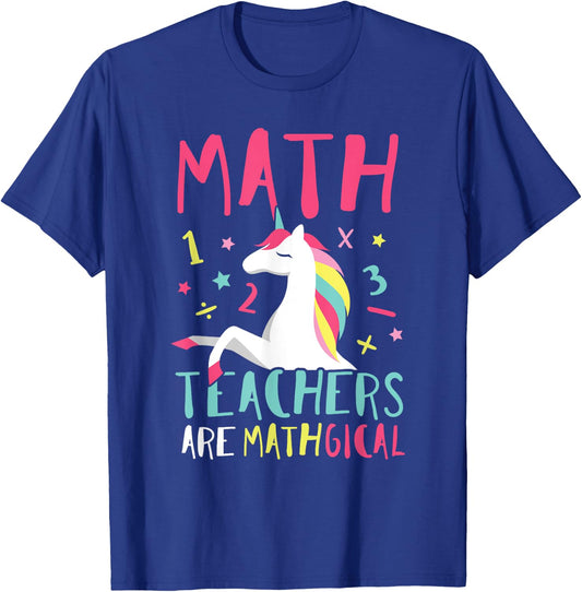 Unicorn Funny Math Teacher Top Women Girls Kids T-Shirt - T-Shirt | Royal