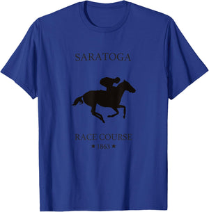 Saratoga New York thoroughbred horse racing track T-Shirt - T-Shirt | Royal