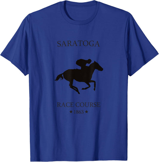 Saratoga New York thoroughbred horse racing track T-Shirt - T-Shirt | Royal