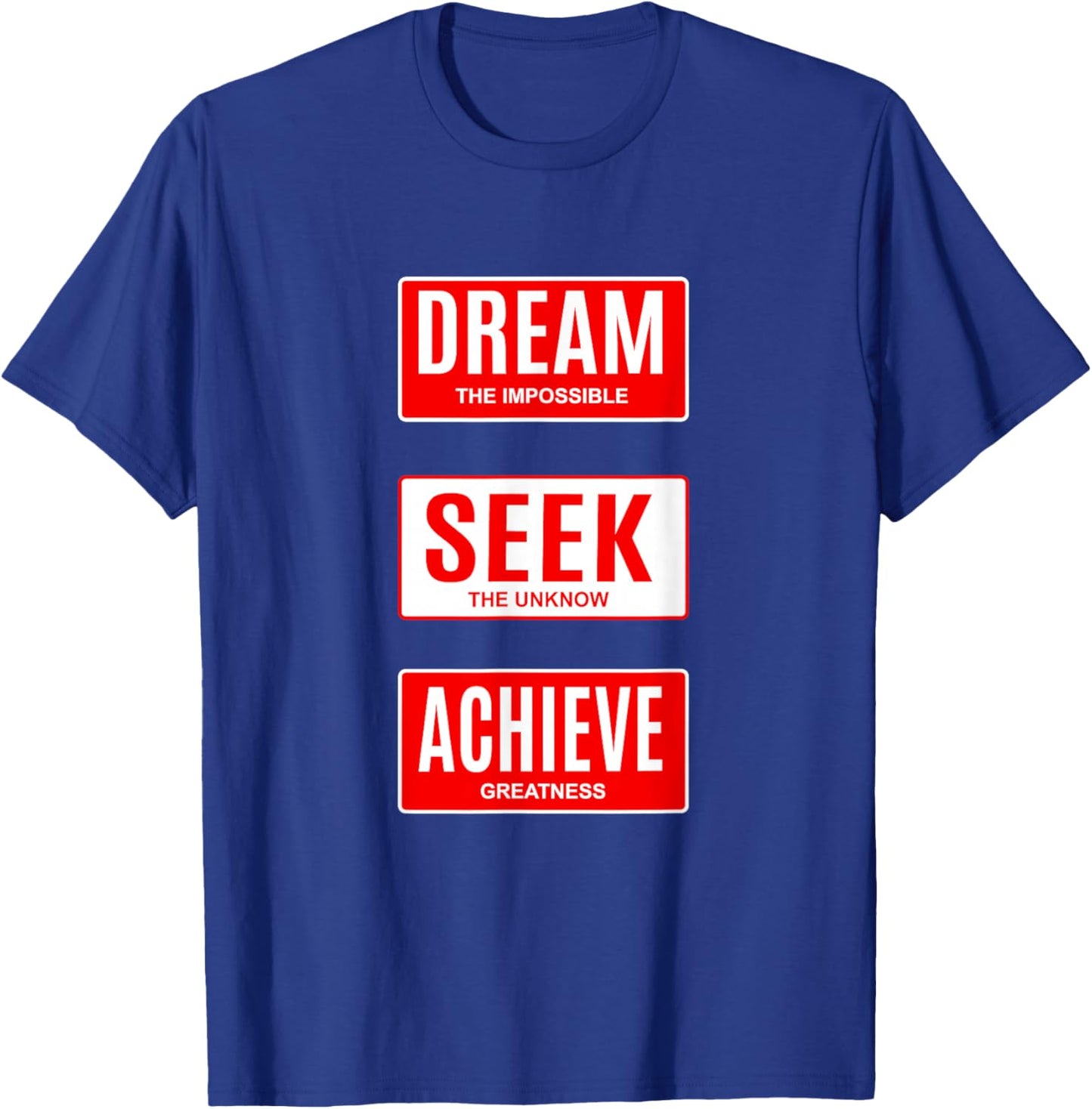 Red Dream Seek Achieve Red Graphic T-Shirt - T-Shirt | Royal
