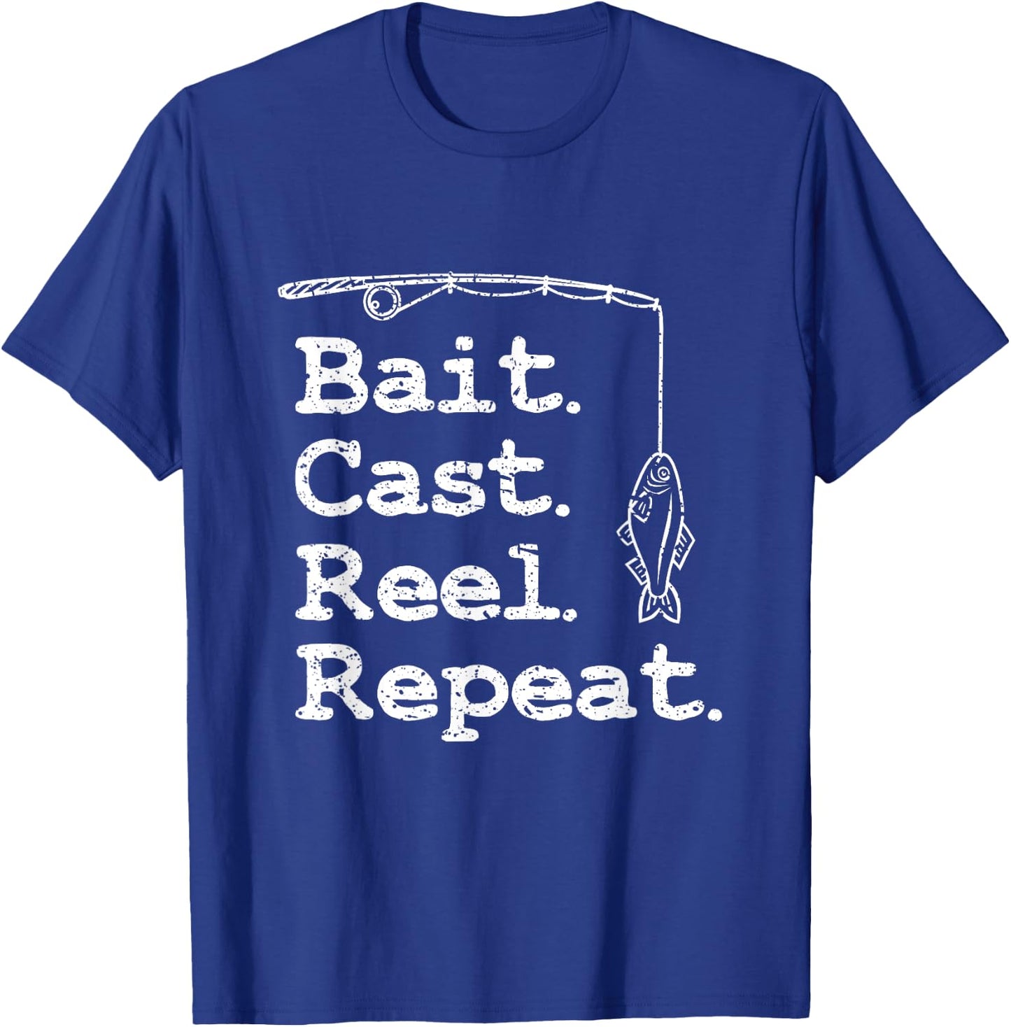 Bait Cast Reel Repeat Fishing T-Shirt - T-Shirt | Royal