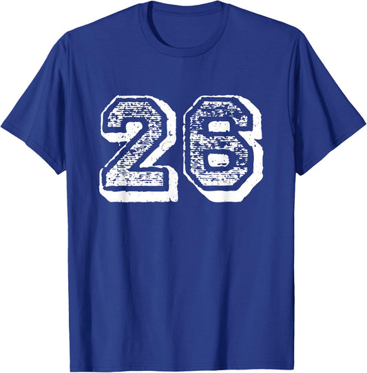 Number 26 Sports Jersey Player #26 Fan FRONT Print Vintage T-Shirt - T-Shirt | Royal