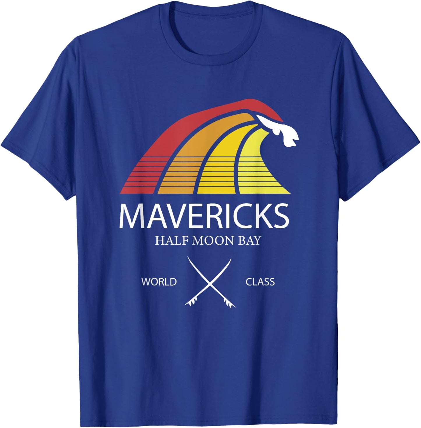 Maverick's Surfing, Travel Gift Maverick Surfer T-Shirt - T-Shirt | Royal