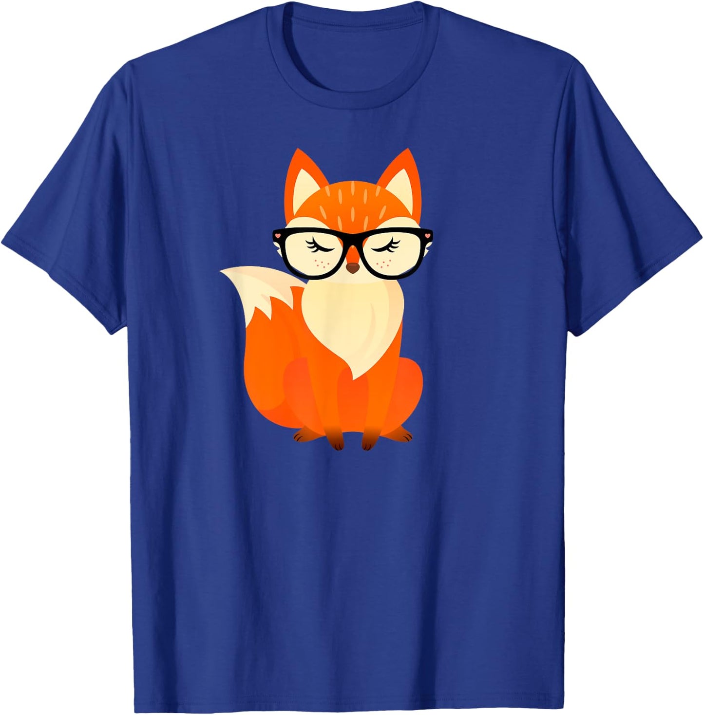 Cute Geek Fox With Glasses T-Shirt - T-Shirt | Royal