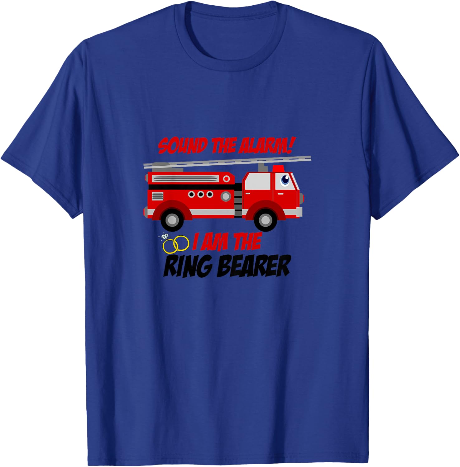 Ring Bearer Shirt - Sound The Alarm Fire Truck Wedding Gift T-Shirt - T-Shirt | Royal