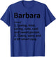 BARBARA Definition Personalized Funny Birthday Gift T-Shirt - T-Shirt | Royal