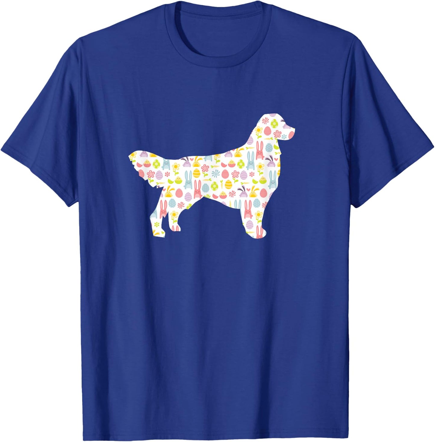 Golden Retriever Easter Bunny Dog Silhouette T-Shirt - T-Shirt | Royal