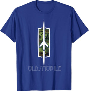 Oldtimer Show Vintage Oldsmobile Camouflage Rockets Logo T-Shirt - T-Shirt | Royal