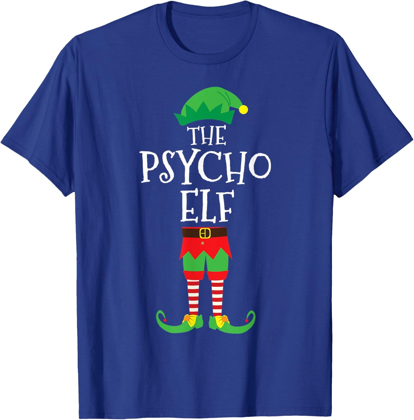 Psycho Elf Matching Family Christmas Party Pajama T-Shirt - T-Shirt | Royal