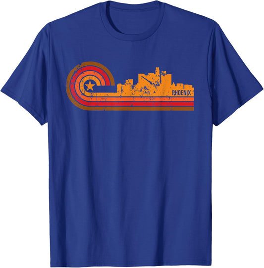 Retro Phoenix - Phoenix AZ Skyline Shirt T-Shirt - T-Shirt | Royal