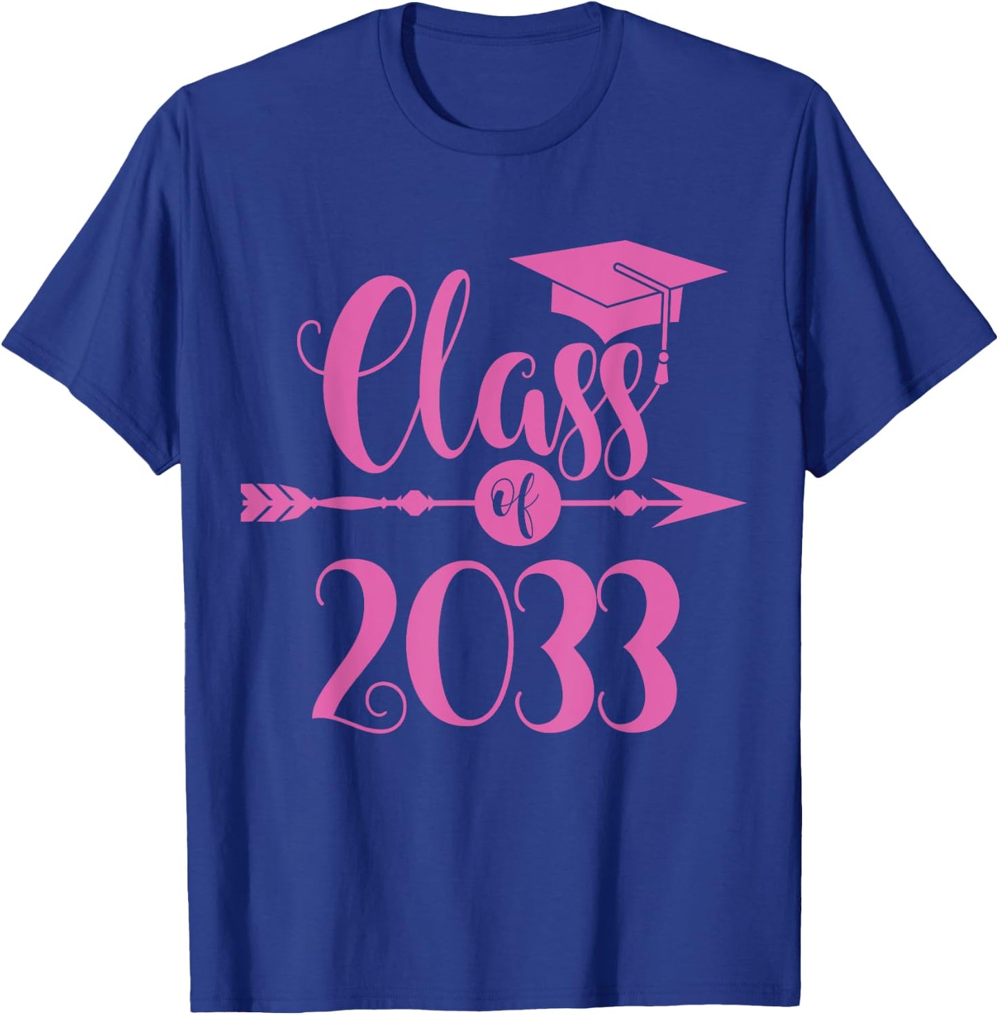 Class of 2033 Grow With Me Kindergarten School Graduate Gift T-Shirt - T-Shirt | Royal