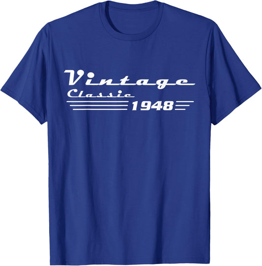 Classic 78 Birthday Decorations Men 78yr 1948 78th Birthday T-Shirt - T-Shirt | Royal