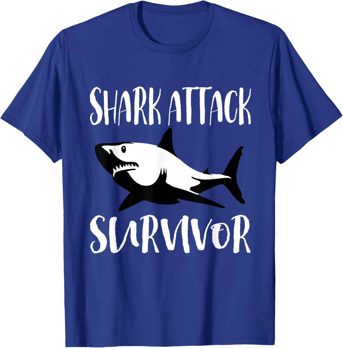 Funny Ocean Shark Attack Survivor design T-Shirt - T-Shirt | Royal