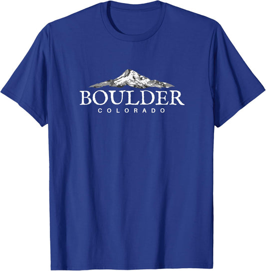 Boulder CO , Colorado Mountain Town T-Shirt - T-Shirt | Royal