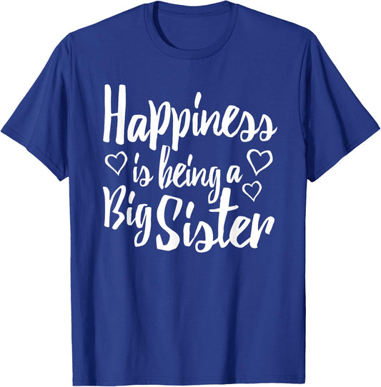 Adult Big Sister Shirt Happiness is being a Big Sister T-Shirt - T-Shirt | Royal