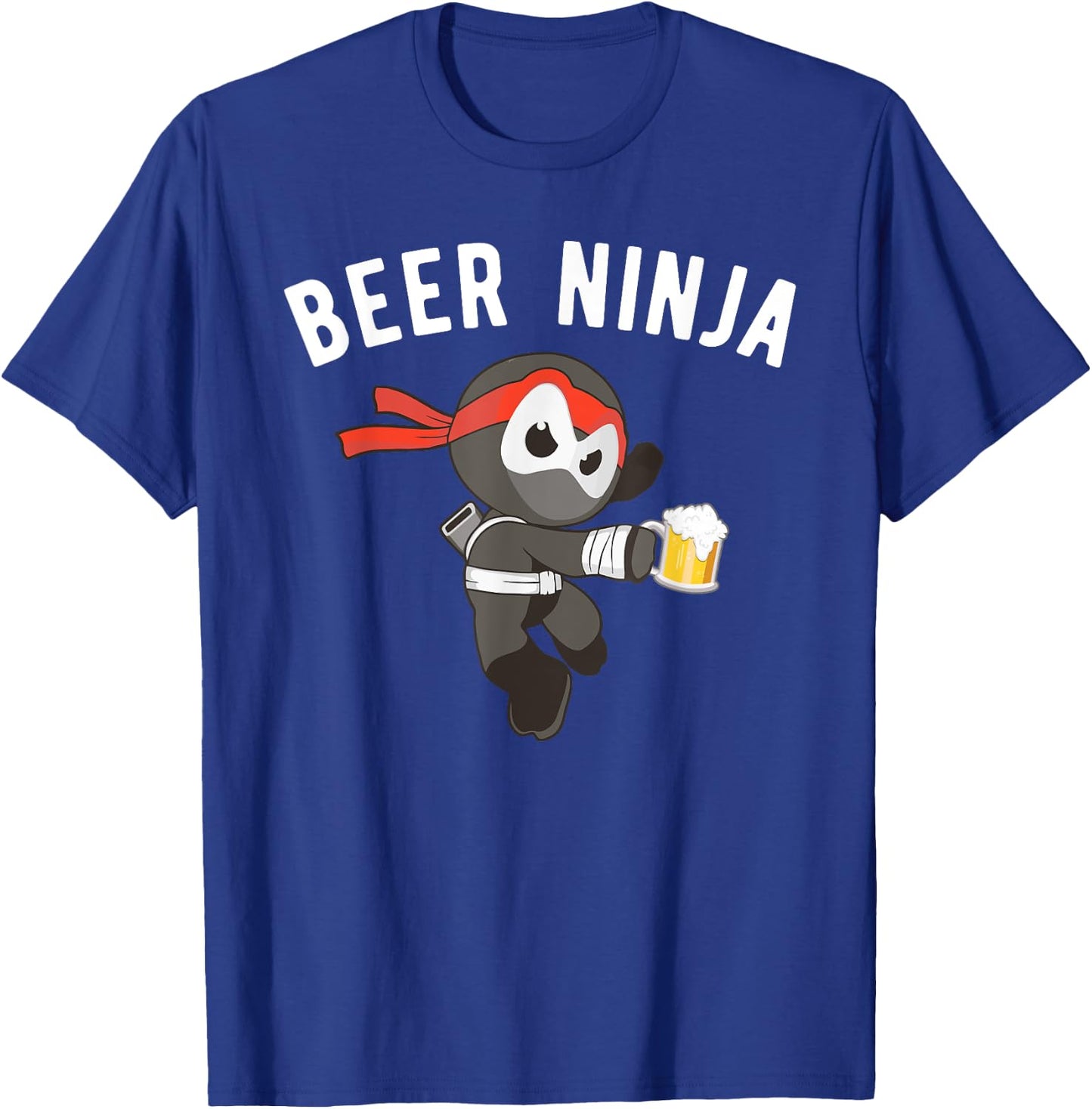Beer Ninja Shirt, Fun Martial Arts Drinking Gift T-Shirt - T-Shirt | Royal