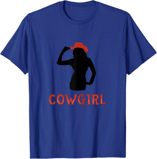 Western Cowgirl - Red Cowboy Hat Rodeo T-Shirt - T-Shirt | Royal