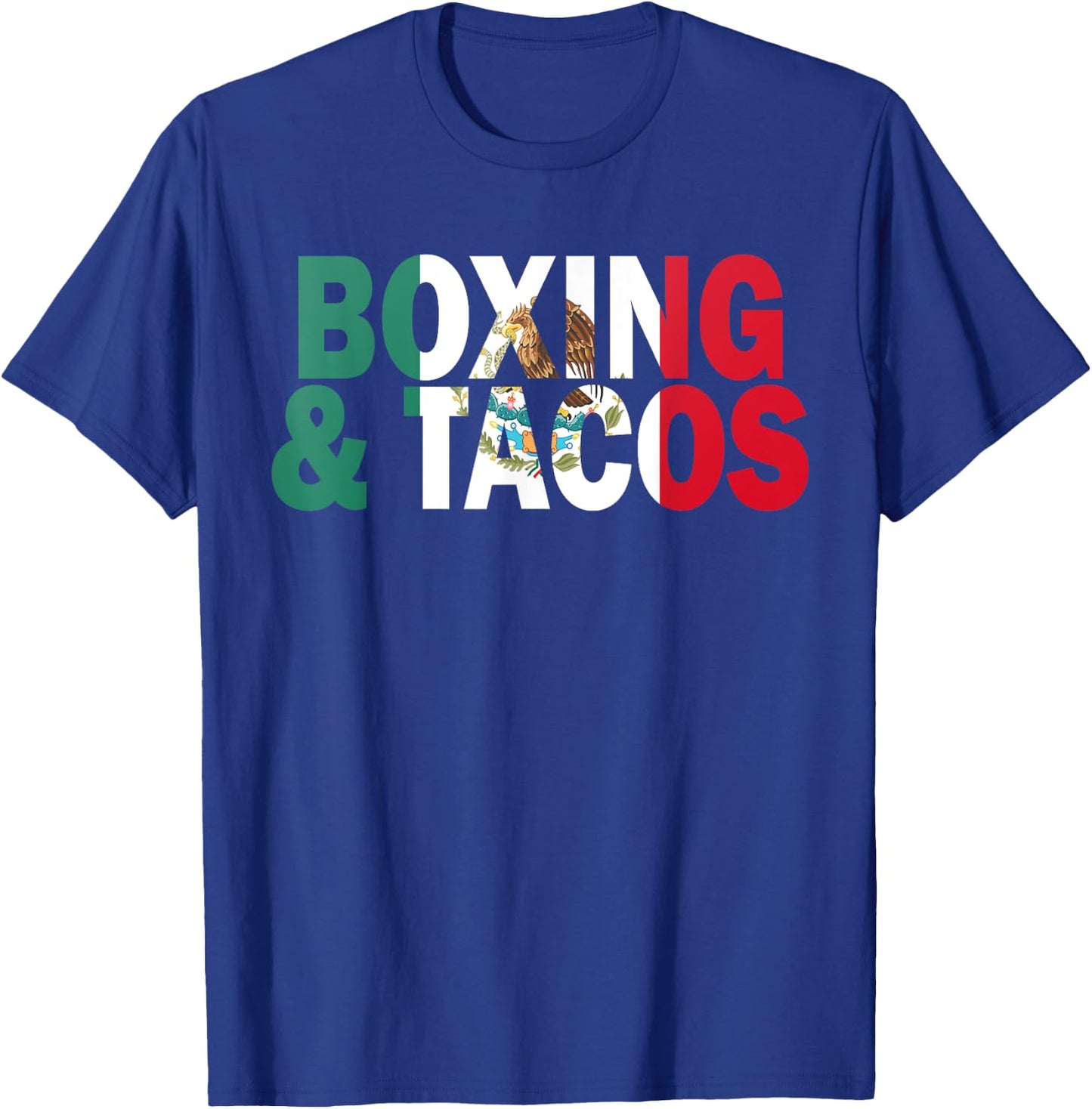 Boxing and Tacos Funny Mexico T-Shirt - T-Shirt | Royal