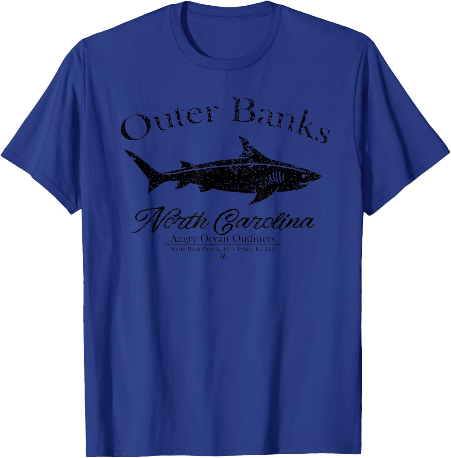 Outer Banks North Carolina OBX Shark T-Shirt - T-Shirt | Royal