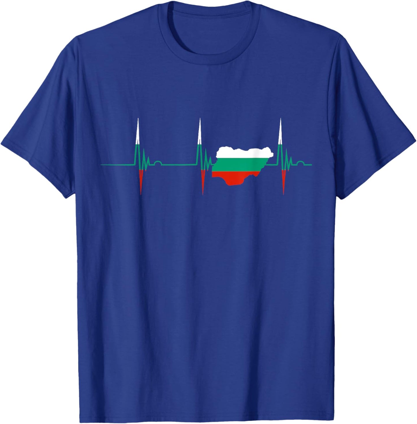 Bulgaria Flag Map Bulgarian Roots Heartbeat EKG Pulse T-Shirt - T-Shirt | Royal