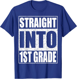 Straight Into 1st Grade Shirt Boy Girl Back To School T-Shirt - T-Shirt | Royal
