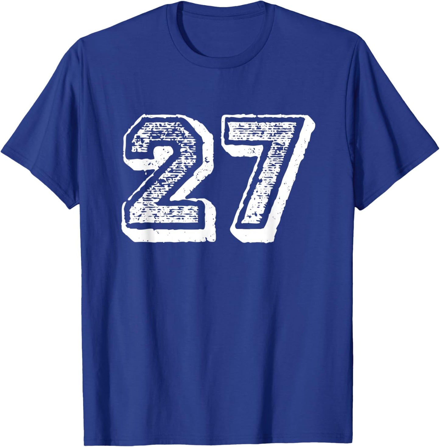 Number 27 Sports Jersey Player #27 Fan Front Print Vintage T-Shirt - T-Shirt | Royal