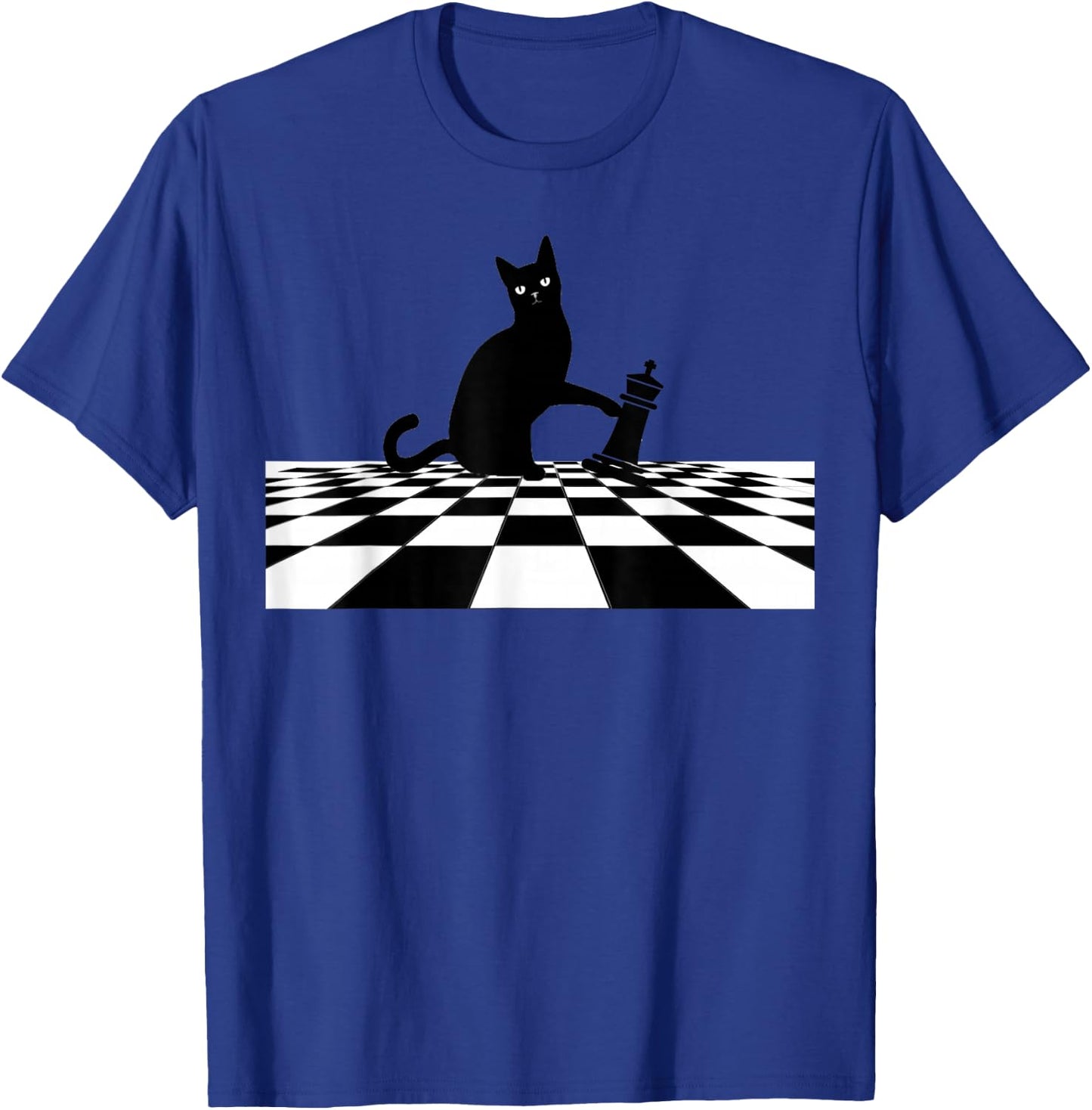 Ornery Cat Tipping Chess Piece Checkmate T-Shirt - T-Shirt | Royal