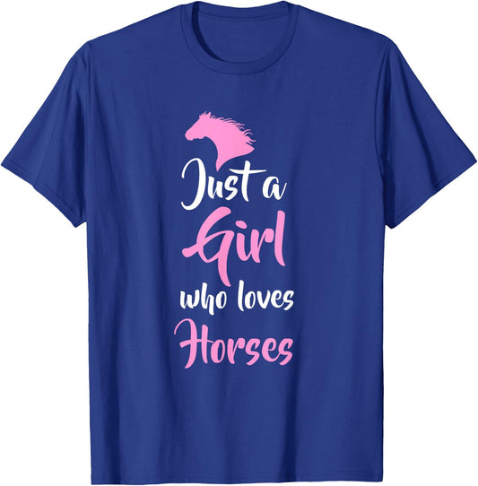 Just A Girl Who Love Horses Horseback Riding Gift T-Shirt - T-Shirt | Royal