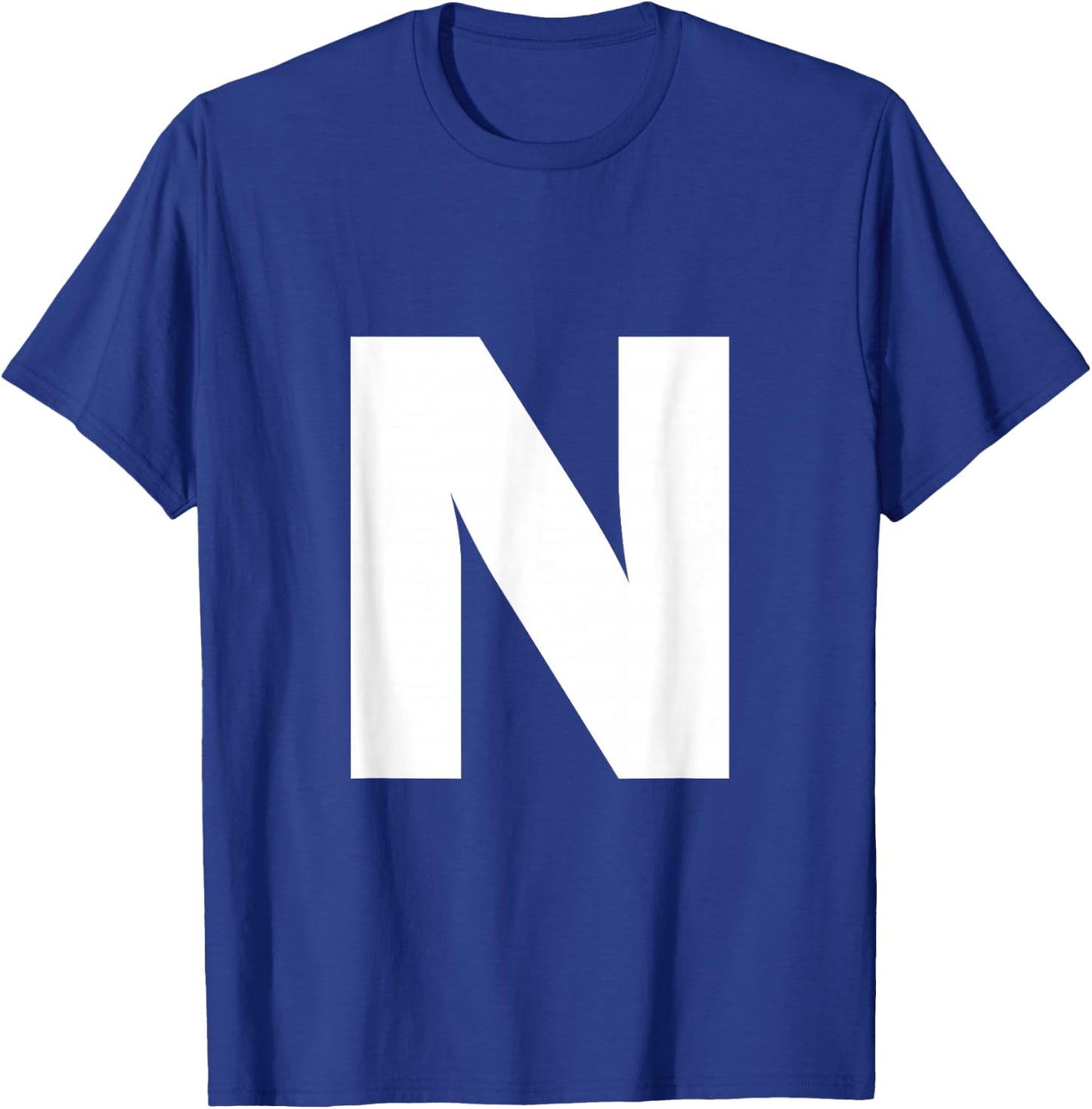 Letter N Capital Alphabet Monogram Initial T-Shirt - T-Shirt | Royal