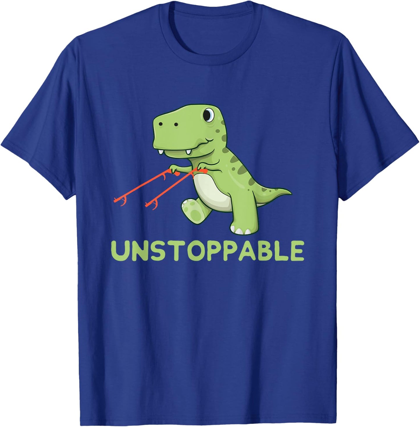 Unstoppable T-Rex With Long Arms Pun T-Shirt - T-Shirt | Royal