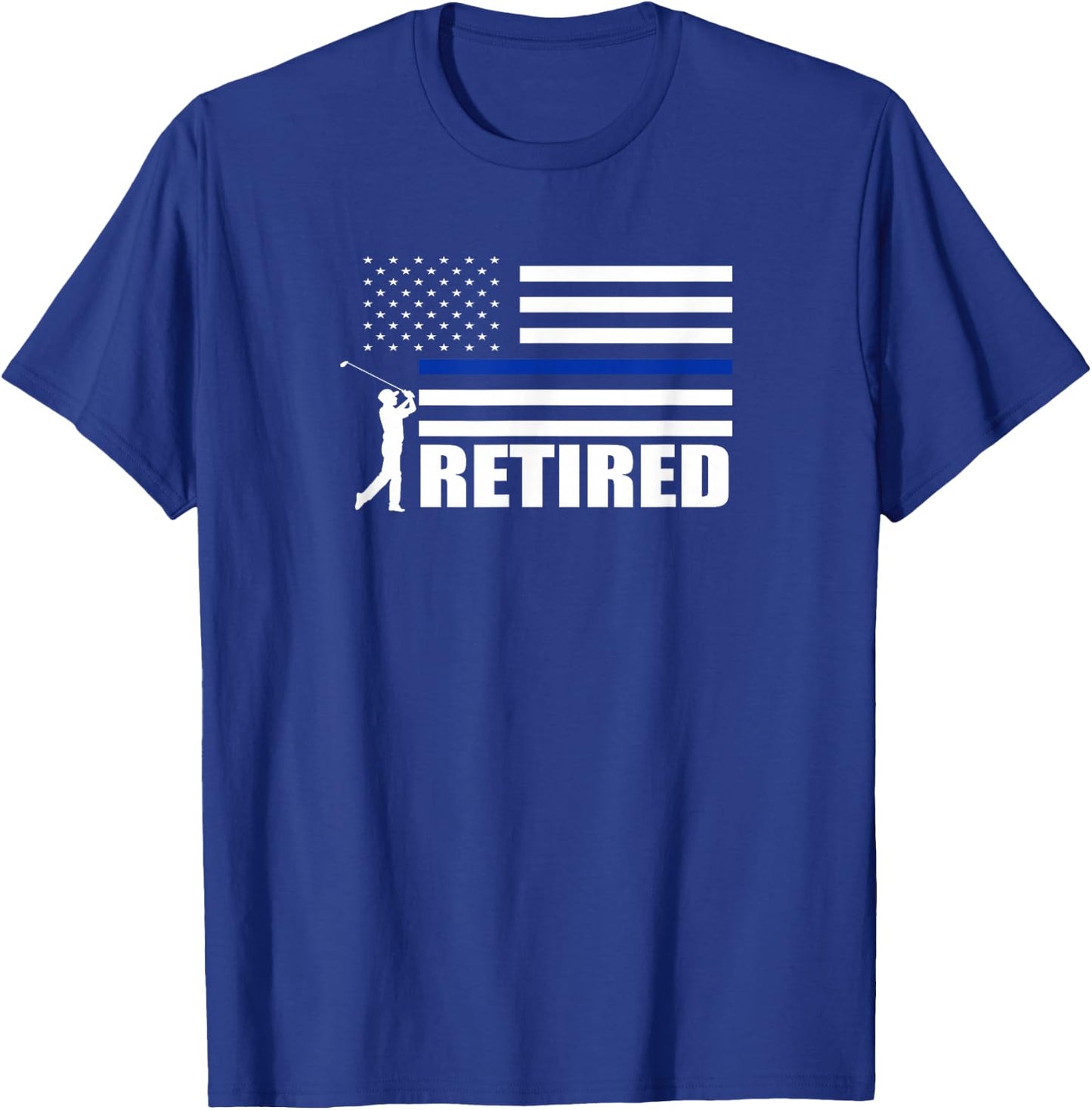 Thin Blue Line Retired Police Officer Cop Golf Lover Shirt T-Shirt - T-Shirt | Royal