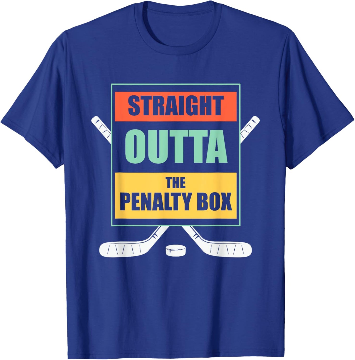 Straight Outta The Penalty Box Kids Boys Girls Ice Hockey T-Shirt - T-Shirt | Royal