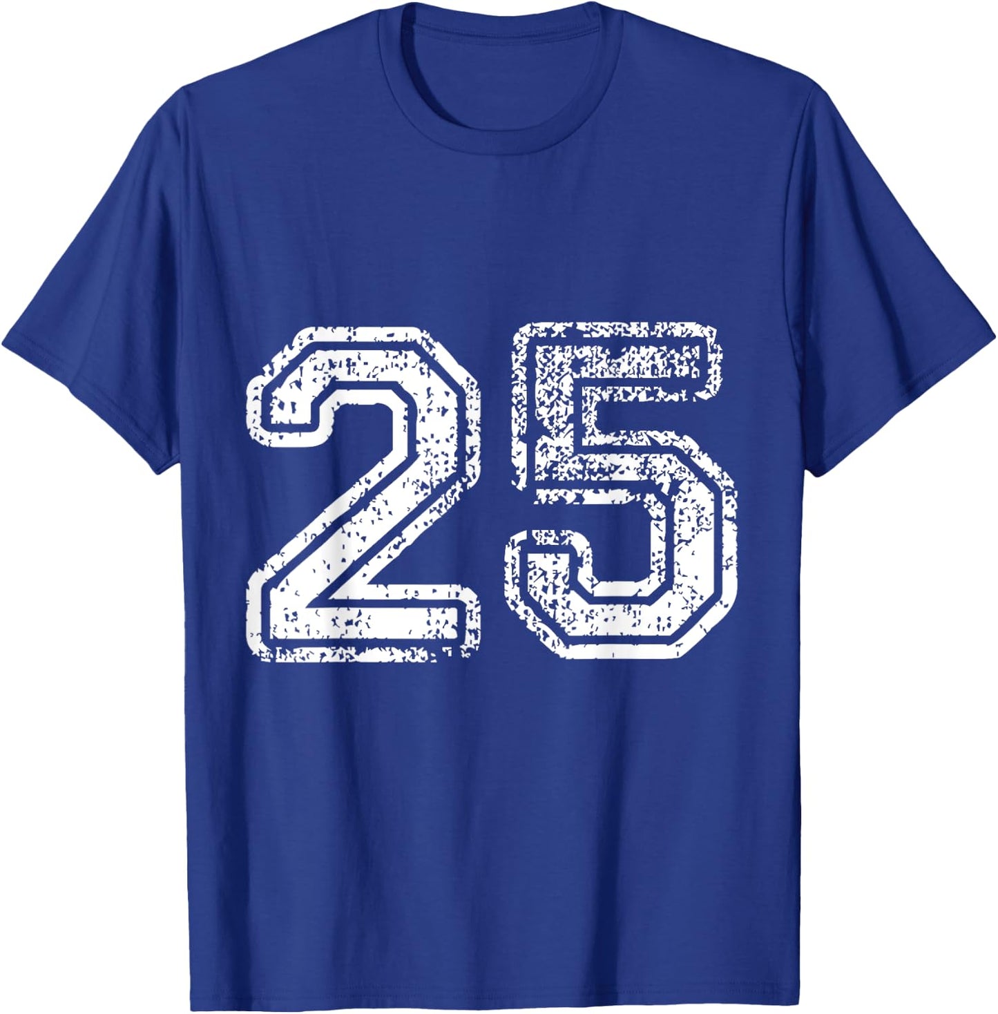 Distressed Number 25 Jersey T-Shirt - T-Shirt | Royal