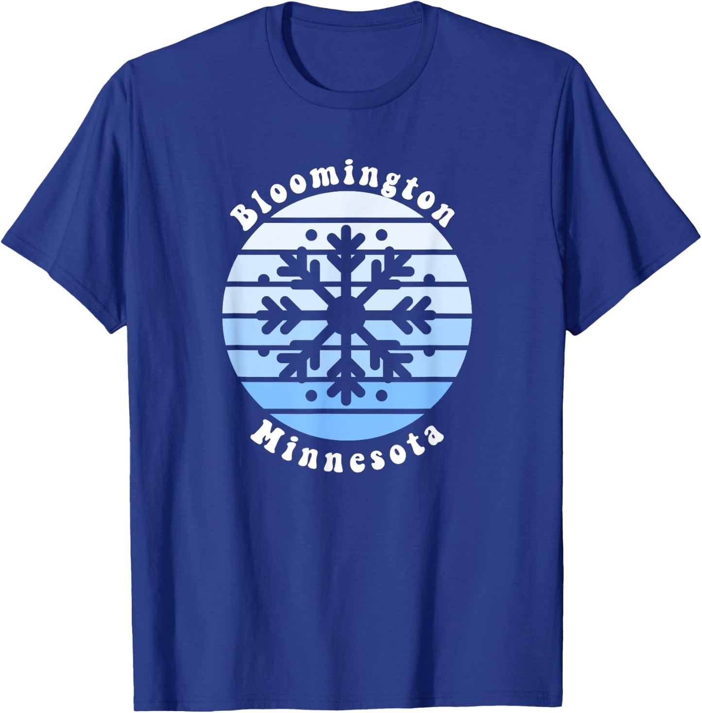 Bloomington Minnesota MN Winter Snowflake Christmas T-Shirt - T-Shirt | Royal